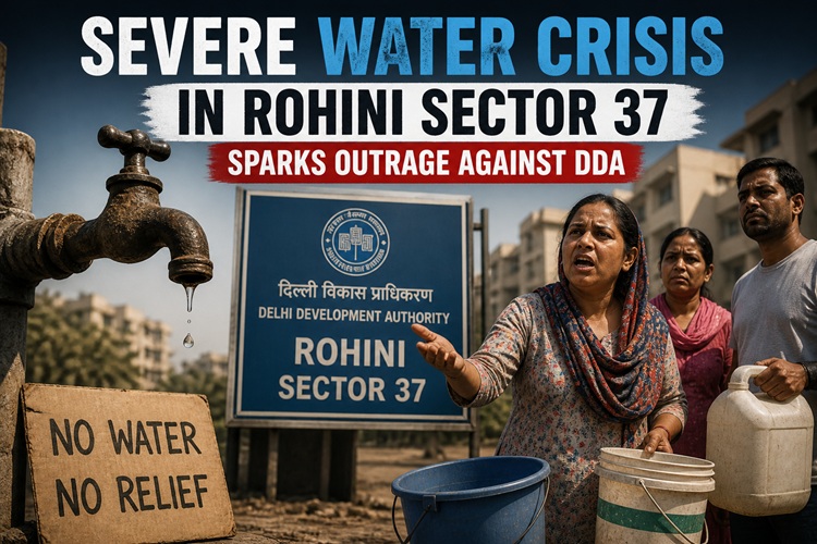 Severe Water Crisis in Rohini Sector 37 Sparks Outrage Against DDA Apathy