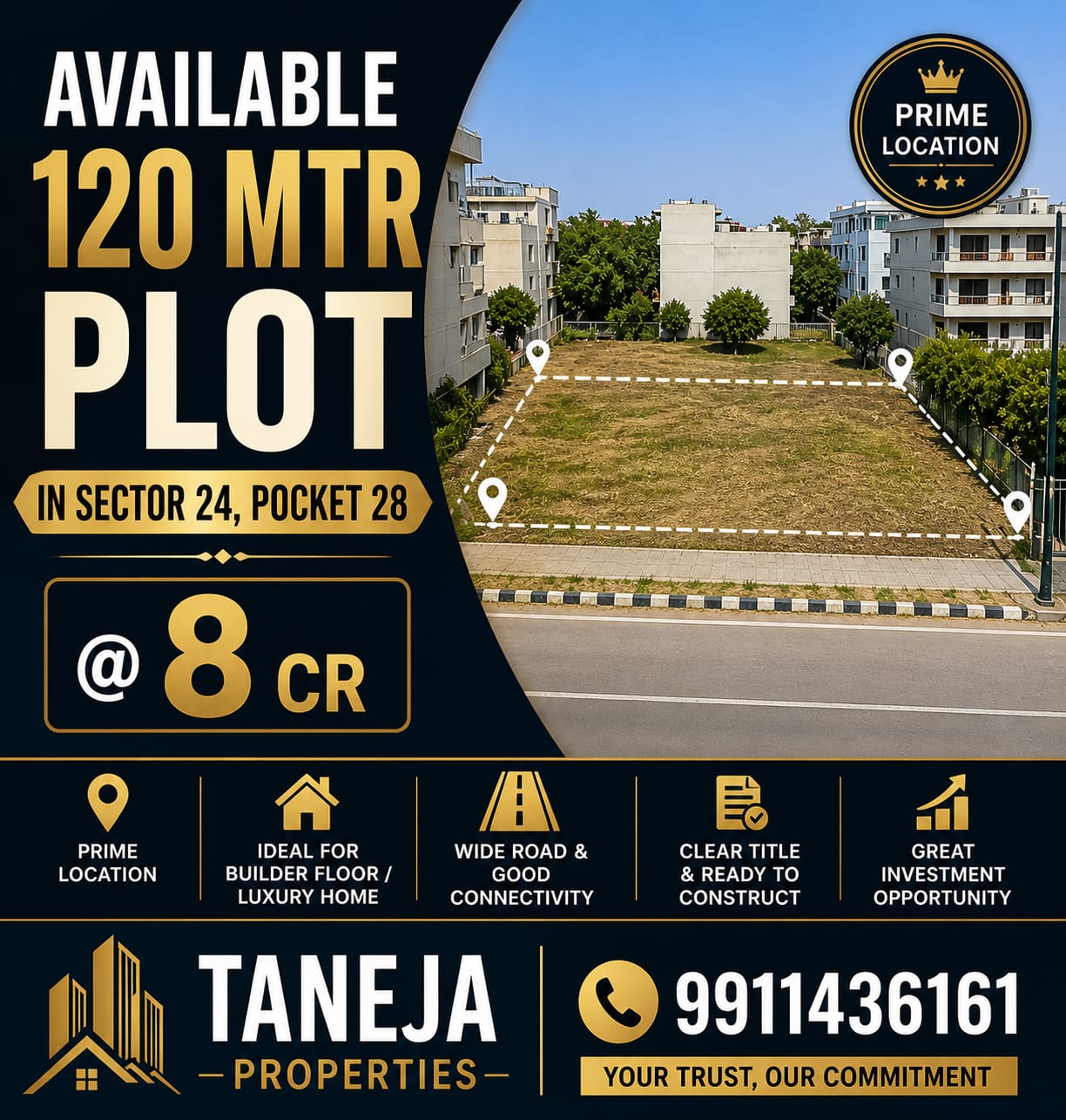 120MTR PLOT SIZE IN SECTOR 24 ROHINI