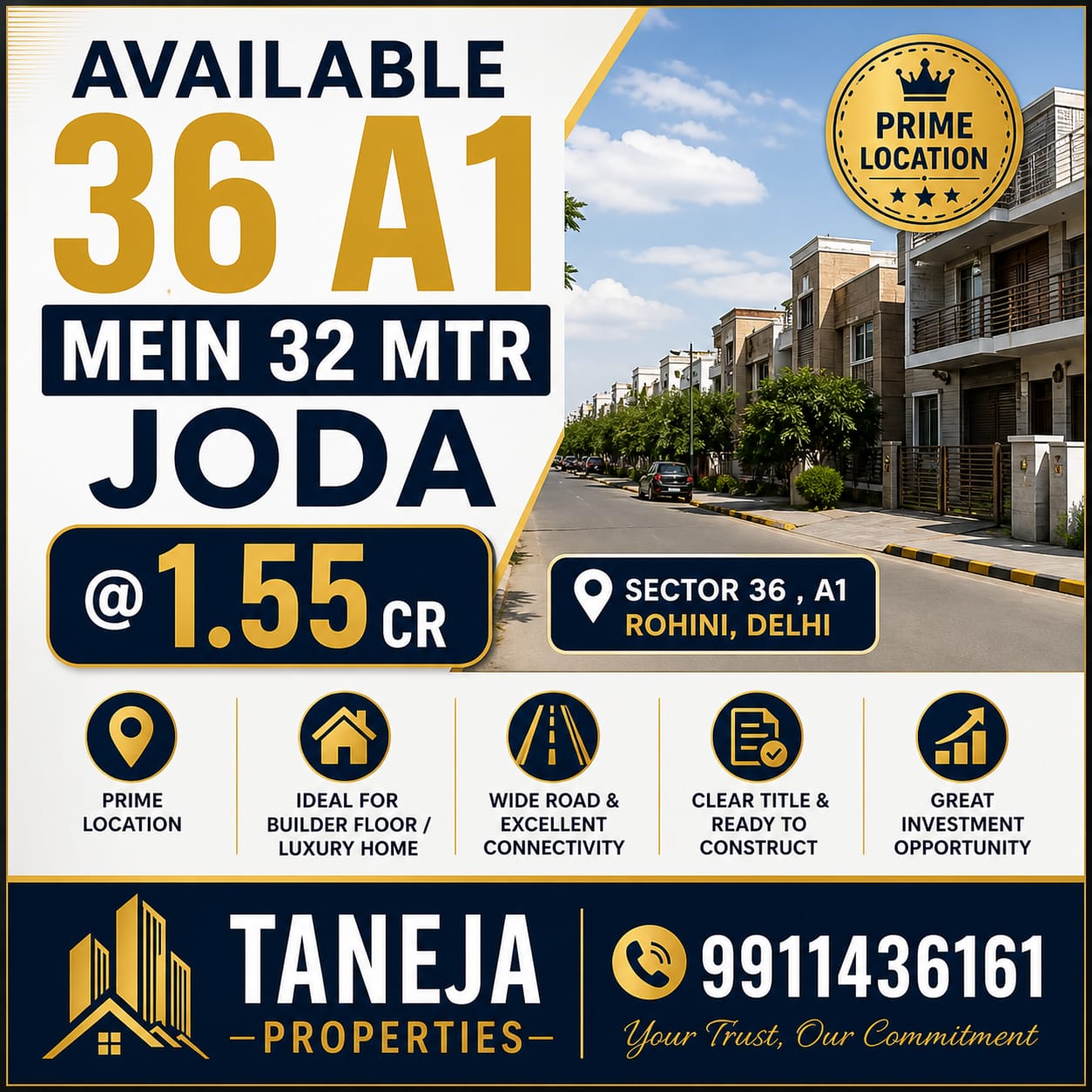 32MTR JODA PRIME LOCATION IN ROHINI SECTOR 36 A1